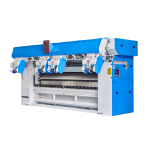 4 Stations Laundry Feeding Machine for Industrial Laundry with Dual Clamp System and Touchscreen Interface.