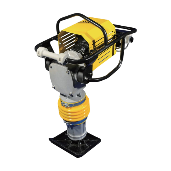 Electric Jumping Jack Compactor PME-RM82, 2.2kW three-phase motor, heavy-duty soil compaction machine for construction and landscaping.