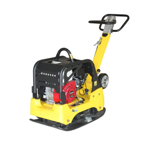 Industrial Hydraulic Plate Compactor with Honda GX200 engine for soil and asphalt compaction.