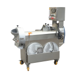Multi-functional Vegetable Cutter for leafy and root vegetables with adjustable slicing, shredding, and dicing, 600–1000 kg/h capacity.
