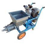 High-pressure cement mortar spraying shotcrete machine for construction and decorative applications.