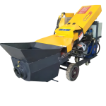 Hydraulic concrete delivery pump with inclined bucket for fine stone concrete transport