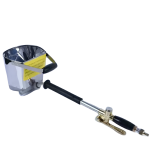 Handheld mortar sprayer with stainless-steel hopper for cement and plaster application