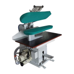 Industrial steam press system with dry-type ironing machine and automatic electric-heating steam boiler.