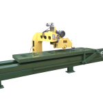 High-accuracy marble and quartzite horizontal cutting machine for stone slabs.