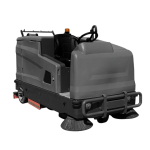 Commercial ride-on floor scrubber.