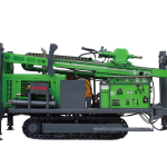 Fully hydraulic core drilling rig on crawler chassis for deep diamond wireline drilling operations