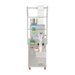 Automatic weighing and packing machine with hopper system and adjustable sachet sealing unit.