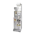 Automatic weighing and packing machine with hopper system and adjustable sachet sealing unit.