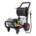 150 Bar Pressure Washer with 2-pole copper motor, 13.5 L/min flow, reinforced copper pump, and 10m hose for industrial and workshop cleaning.