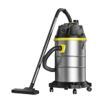 30L wet and dry vacuum cleaner with stainless steel barrel and powerful suction for home workshop and commercial cleaning.