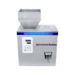 Digital control particle filling machine for precise filling of powders and granules, including tea, spices, and grains.