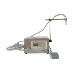 Digital edible oil filling machine with stainless steel hose and control panel for precise liquid dispensing.