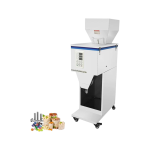 Digital weighing filling machine with hopper for precise filling of powders and granular materials.