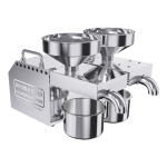 Double head oil press machine with stainless steel screws for extracting oil from seeds and nuts.