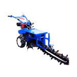 18HP diesel water-cooled trenching machine for farm irrigation and pipeline digging with multiple trench size options.