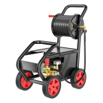 Industrial Pressure Washer with 4-pole copper motor, adjustable 200–350 bar pressure, and 10m hose for factory and workshop cleaning.