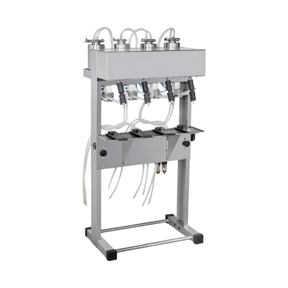 Liquid level filling machine for perfume and liquid bottles with precise control.