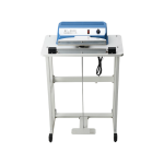 Foot pedal heat sealer with iron construction for sealing plastic bags up to 300mm width.