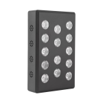 Mini Red Light Panel with 660nm and 850nm LED light therapy, rechargeable aluminium wellness device with digital timer display.