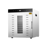 12 Tray Food Dehydrator Stainless Steel Commercial Food Dryer with LED Light and Digital Temperature Control.