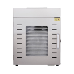 12 Tray Stainless Steel Food Dehydrator with 40L Capacity, Adjustable Temperature Control and Stainless Steel Mesh Trays.
