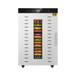 16 Tray Commercial Food Dehydrator Stainless Steel Industrial Food Dryer with Dual Fans and LED Light.
