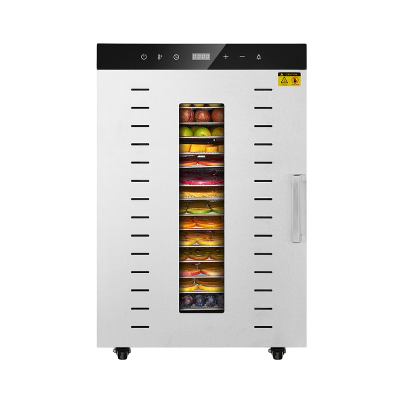 16 Tray Commercial Food Dehydrator Stainless Steel Industrial Food Dryer with Dual Fans and LED Light.