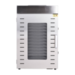 16 Tray Stainless Steel Food Dehydrator with 60L Capacity, Dual Fan System, and Adjustable Temperature Control for Large-Scale Food Drying.
