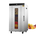 24 Tray Commercial Food Dehydrator Industrial Stainless Steel Dryer with Triple Fans LED Light and Digital Temperature Control.