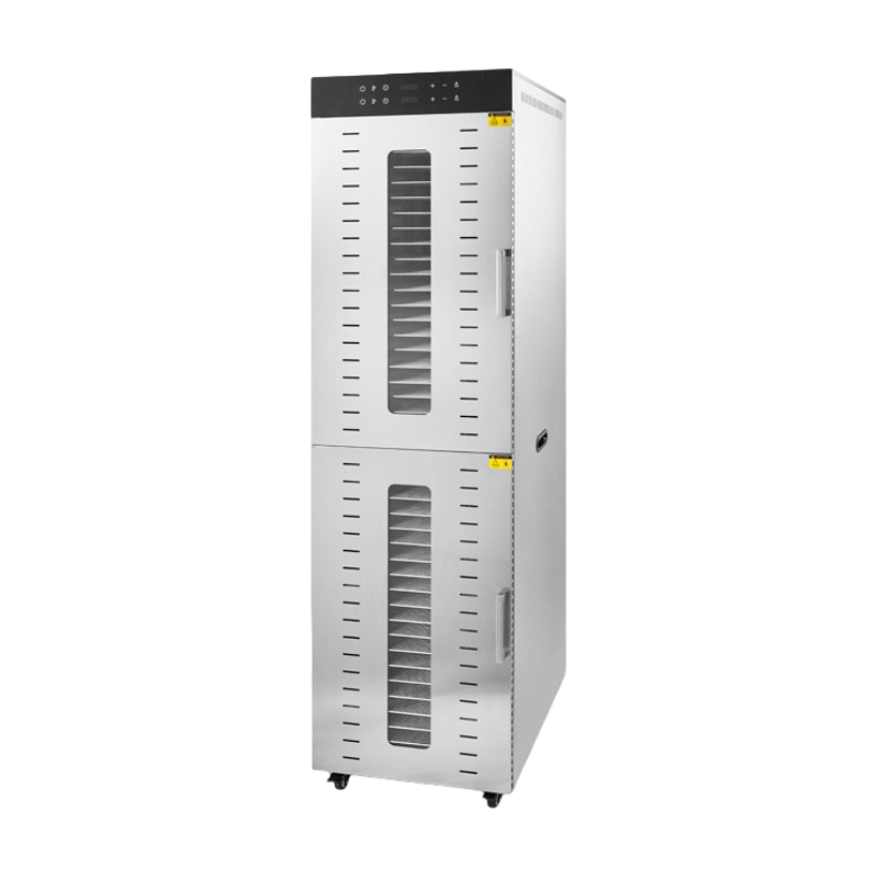 40 Tray Commercial Food Dehydrator Industrial Dual Compartment Stainless Steel Dryer with LED Light and High Capacity Airflow System.
