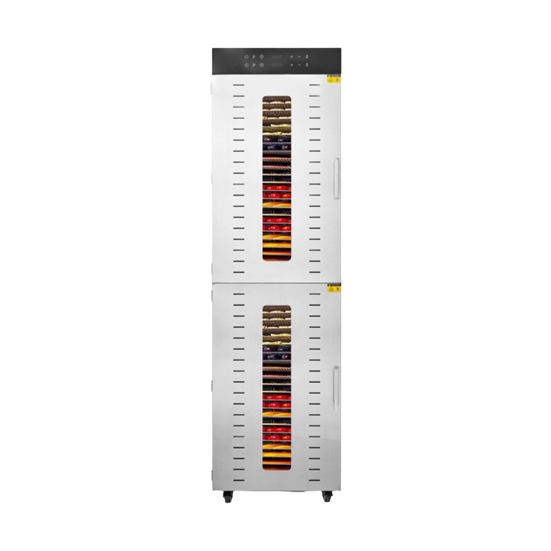 48 Tray Commercial Food Dehydrator Industrial Dual Compartment Stainless Steel Dryer with LED Light and High Capacity Airflow System.