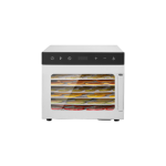 6 Tray Food Dehydrator with Stainless Steel Trays, LED Light, 24-Hour Timer, and Adjustable Temperature Control.