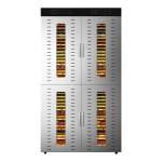 96 Tray Industrial Food Dehydrator Four Compartment Stainless Steel Dryer with Triple Fan Airflow and LED Interior Light.