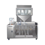 Automatic doypack packing machine for premade zipper and stand-up pouches used for snacks, nuts, and dried food packaging with automated filling system.