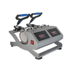Double Station Mug Heat Press with digital time controller, dual heating pads, and compatibility with 11oz mugs, sports bottles, and beer cups for sublimation printing.