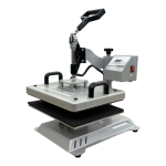 Flat Platform Swing Away Heat Press with digital controller, swing arm design, and 29 x 38 cm flat pressing surface.