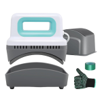 Mini cap heat press machine for custom hat and cap printing with curved platen and adjustable temperature control.