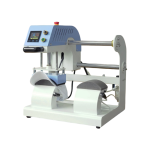 Pneumatic Dual Station Cap Heat Press with dual workstations, pneumatic pressure system, digital controls, and professional cap printing capability.